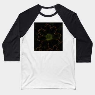 Filtered Black and Yellow Flower With Background Photographic Image Baseball T-Shirt